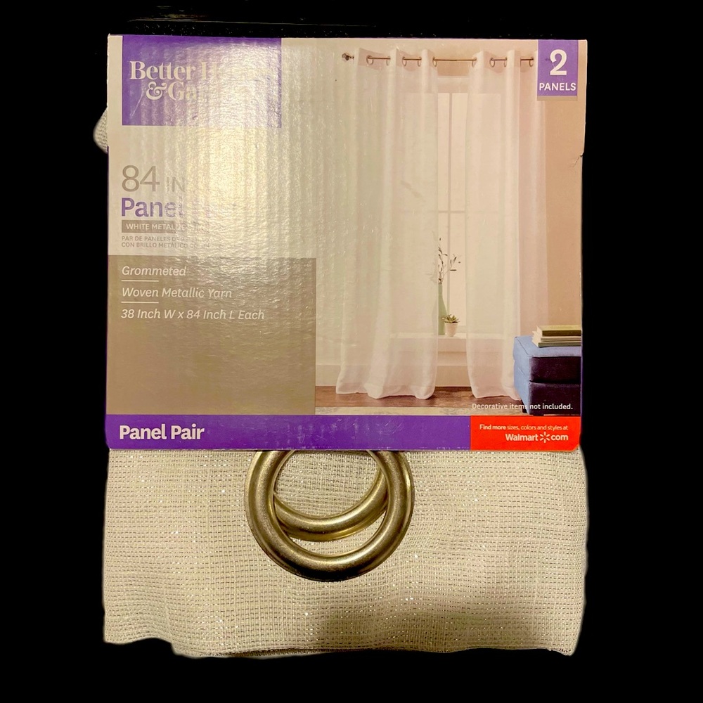 Better Homes and Garden White Metallic Grommet Curtains